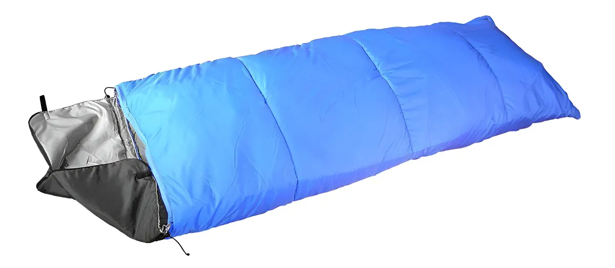 SACO DE DORMIR PLUMA ADULTO - AZUL ROYAL/CINZA - TRILHAS E RUMOS - Imagem 2